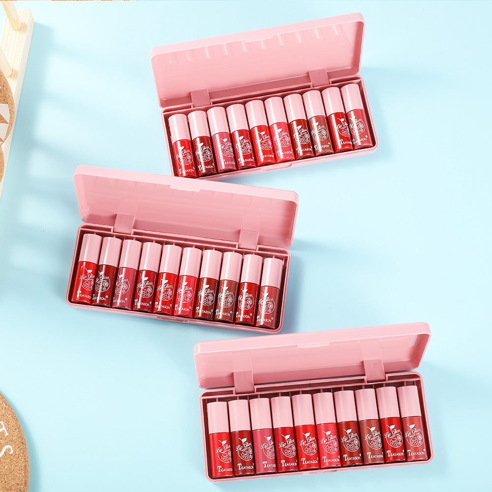 10 pink pearlescent lip gloss long-lasting moisturizing