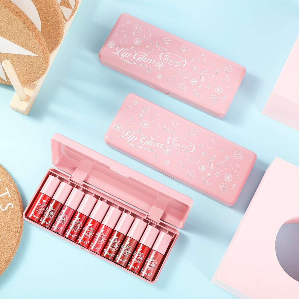 10 pink pearlescent lip gloss long-lasting moisturizing