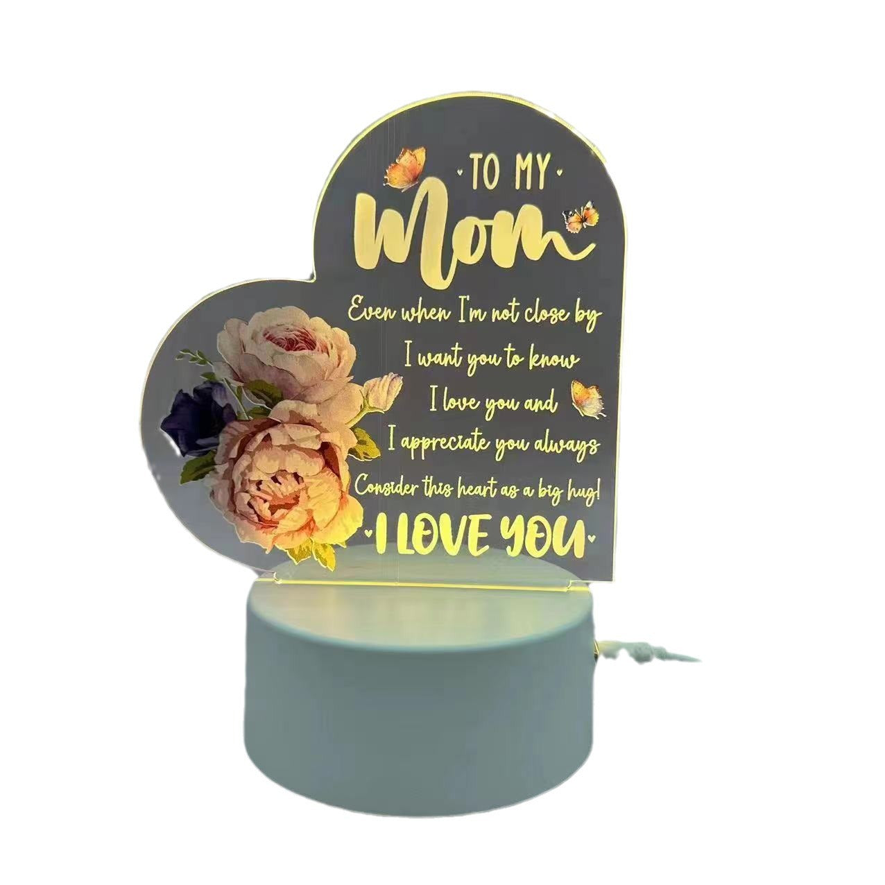 Mother's Day blessing acrylic painted 3D night light