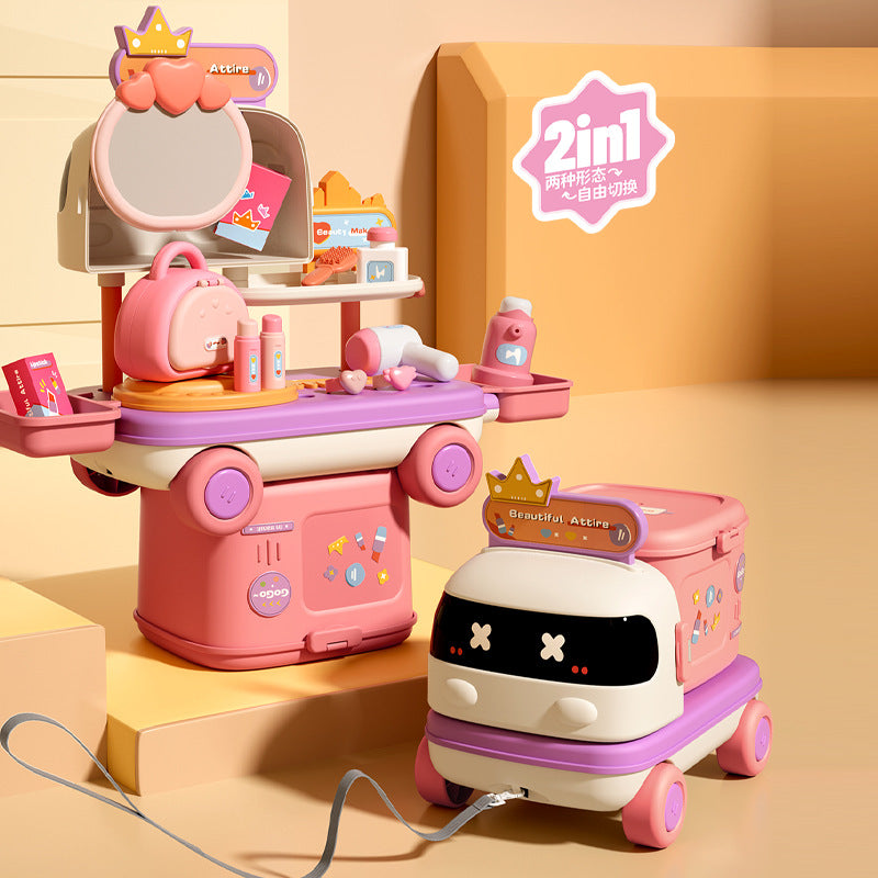 Cute car play house with storage box educational interactive children's toys