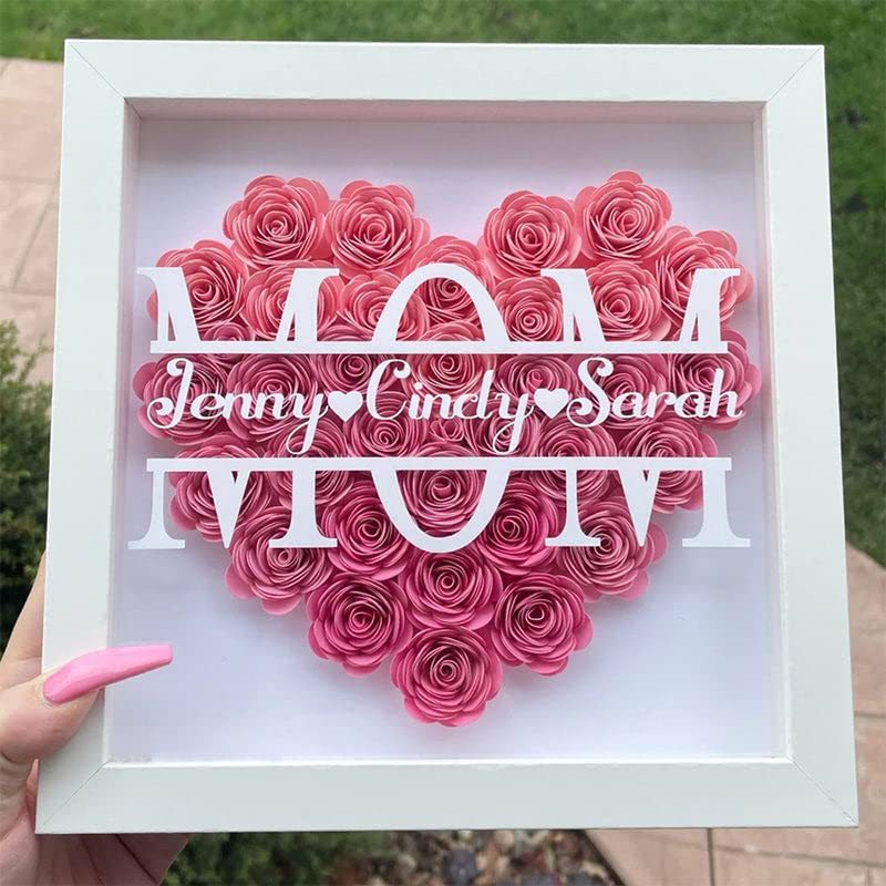 Mother's Day Flower Shadow Box With Name for Mother's Day