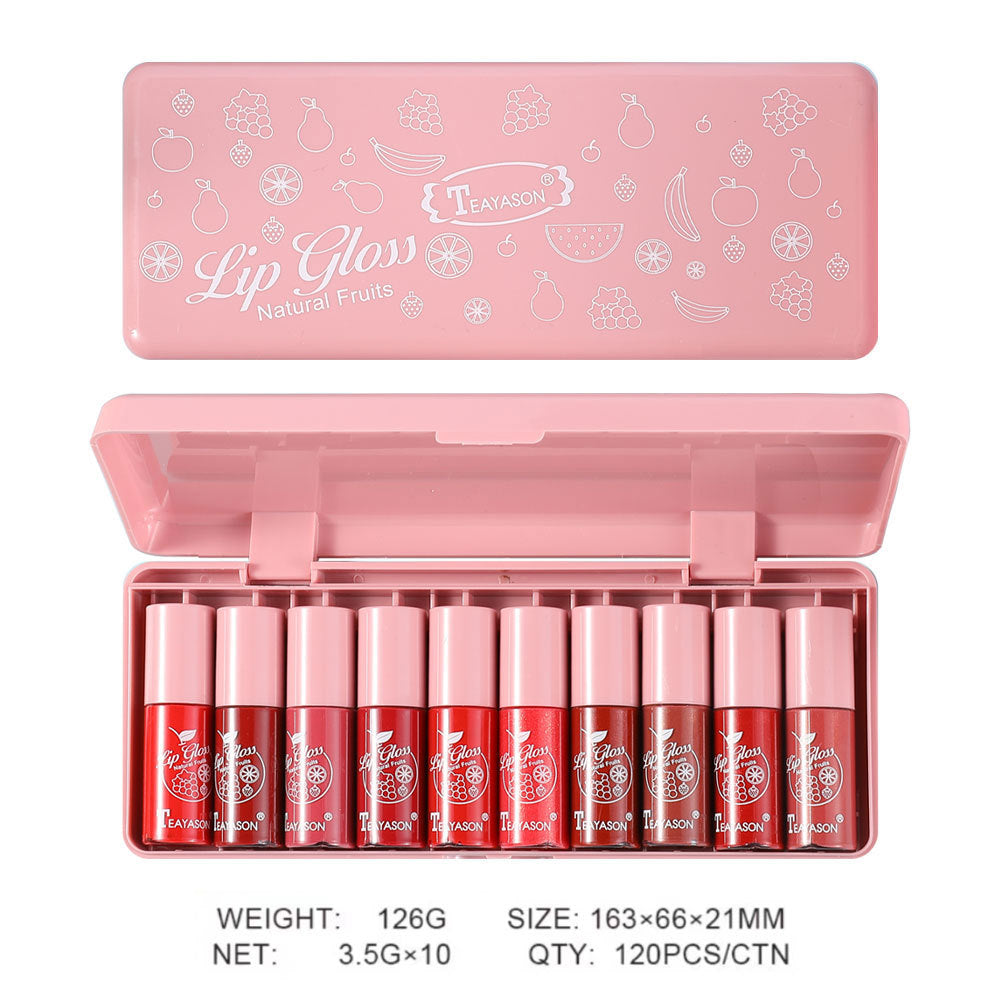 10 pink pearlescent lip gloss long-lasting moisturizing