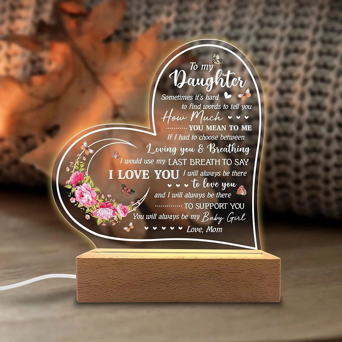 Mother's Day blessing acrylic painted 3D night light