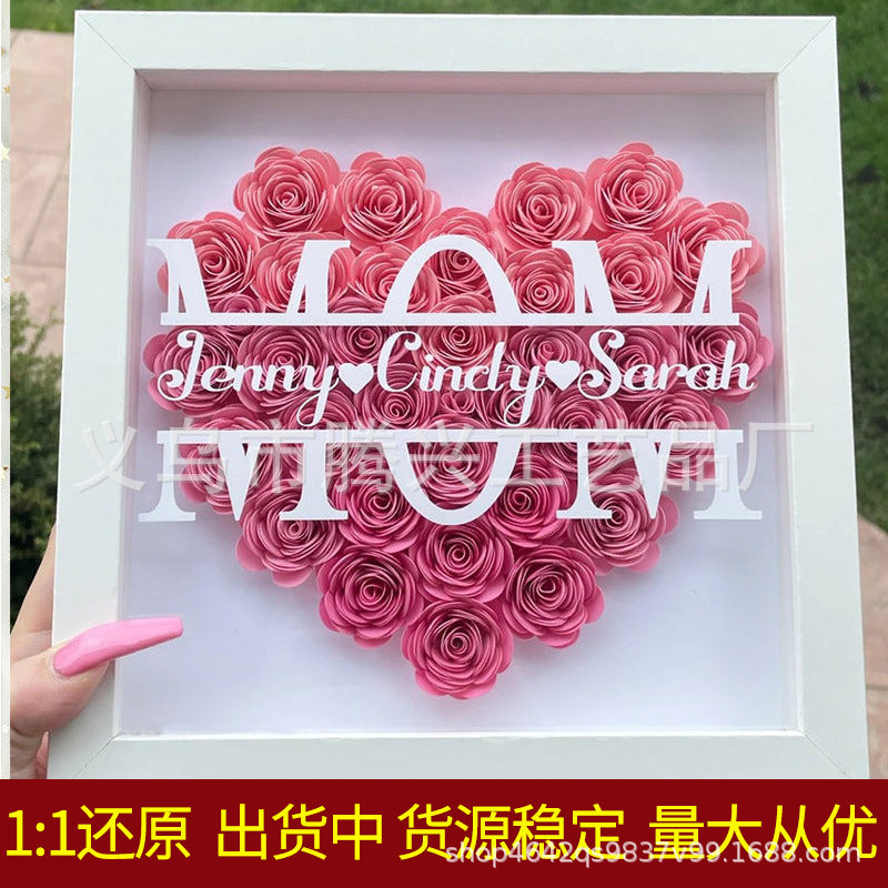 Mother's Day Flower Shadow Box With Name for Mother's Day