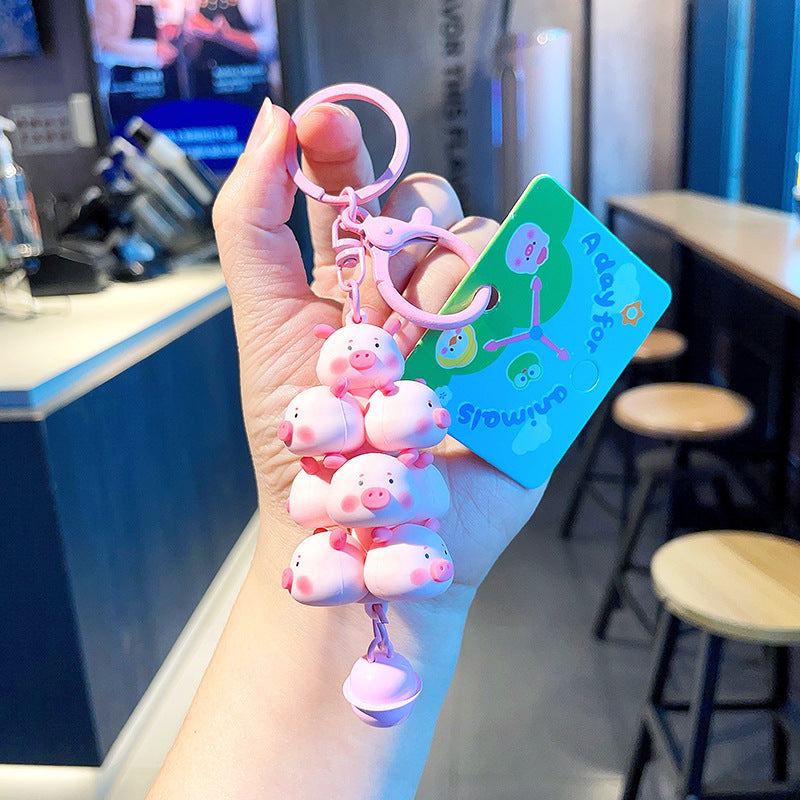 Cartoon Cute Sanrio Jenga Creative Car Keychain