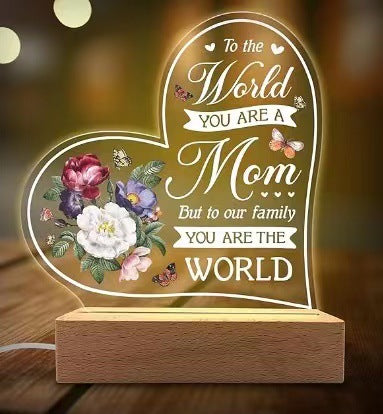 Mother's Day blessing acrylic painted 3D night light