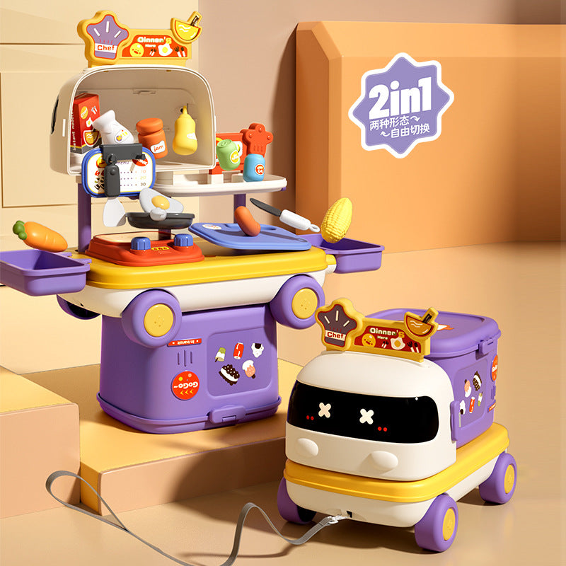 Cute car play house with storage box educational interactive children's toys