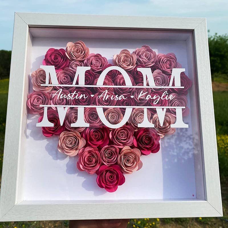 Mother's Day Flower Shadow Box With Name for Mother's Day