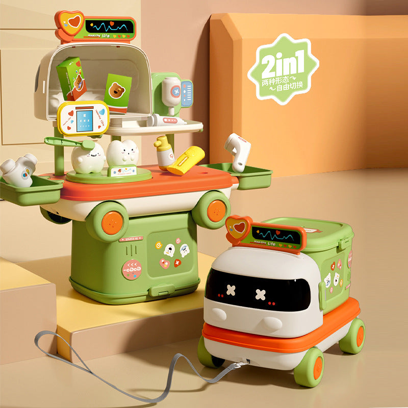 Cute car play house with storage box educational interactive children's toys