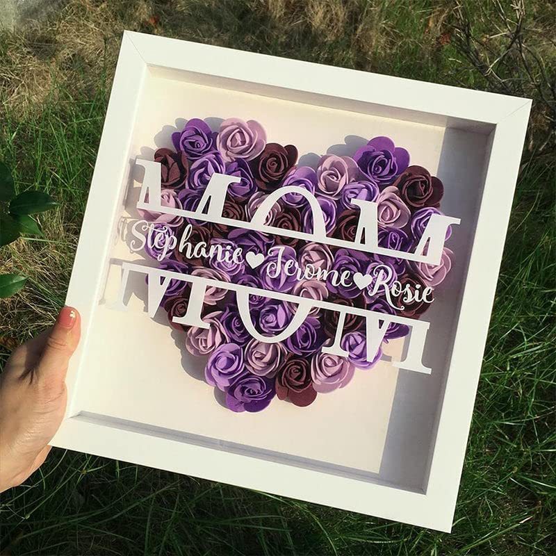 Mother's Day Flower Shadow Box With Name for Mother's Day
