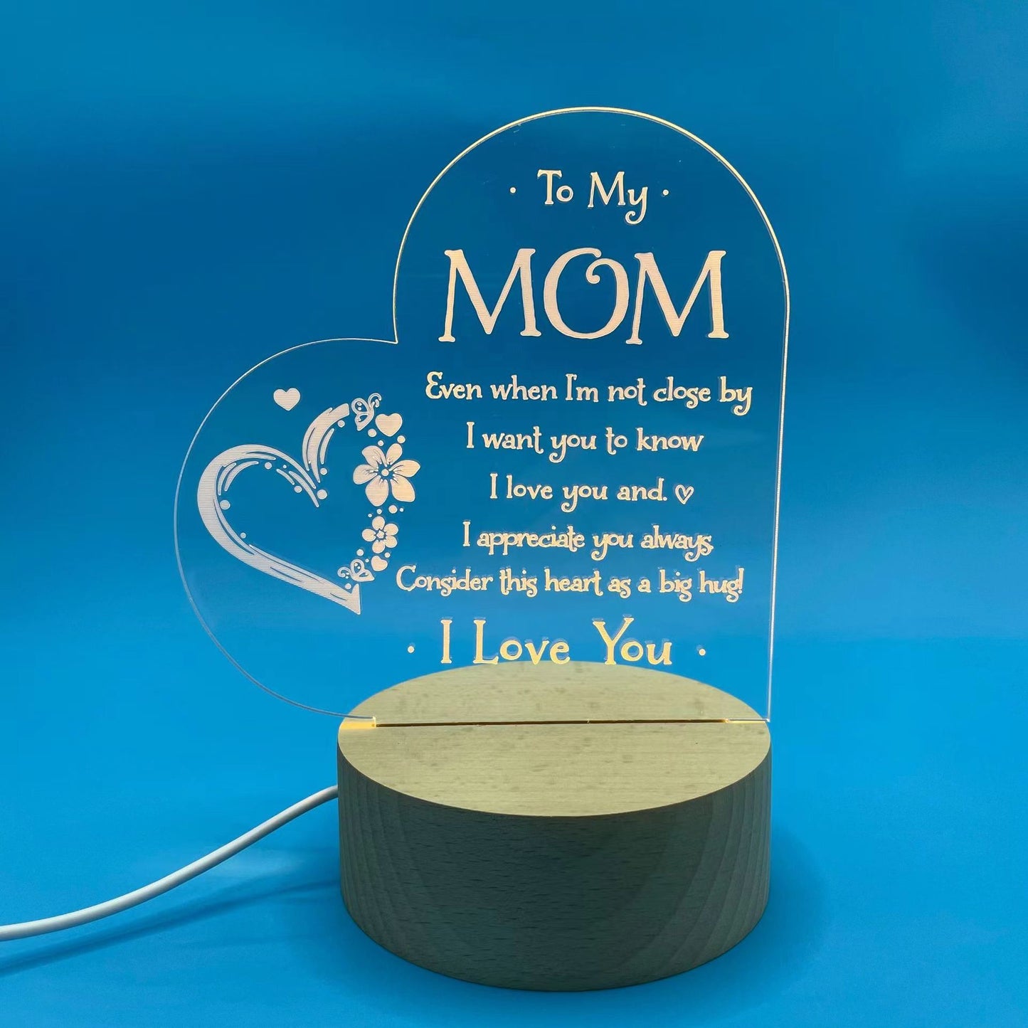 Mother's Day blessing acrylic painted 3D night light