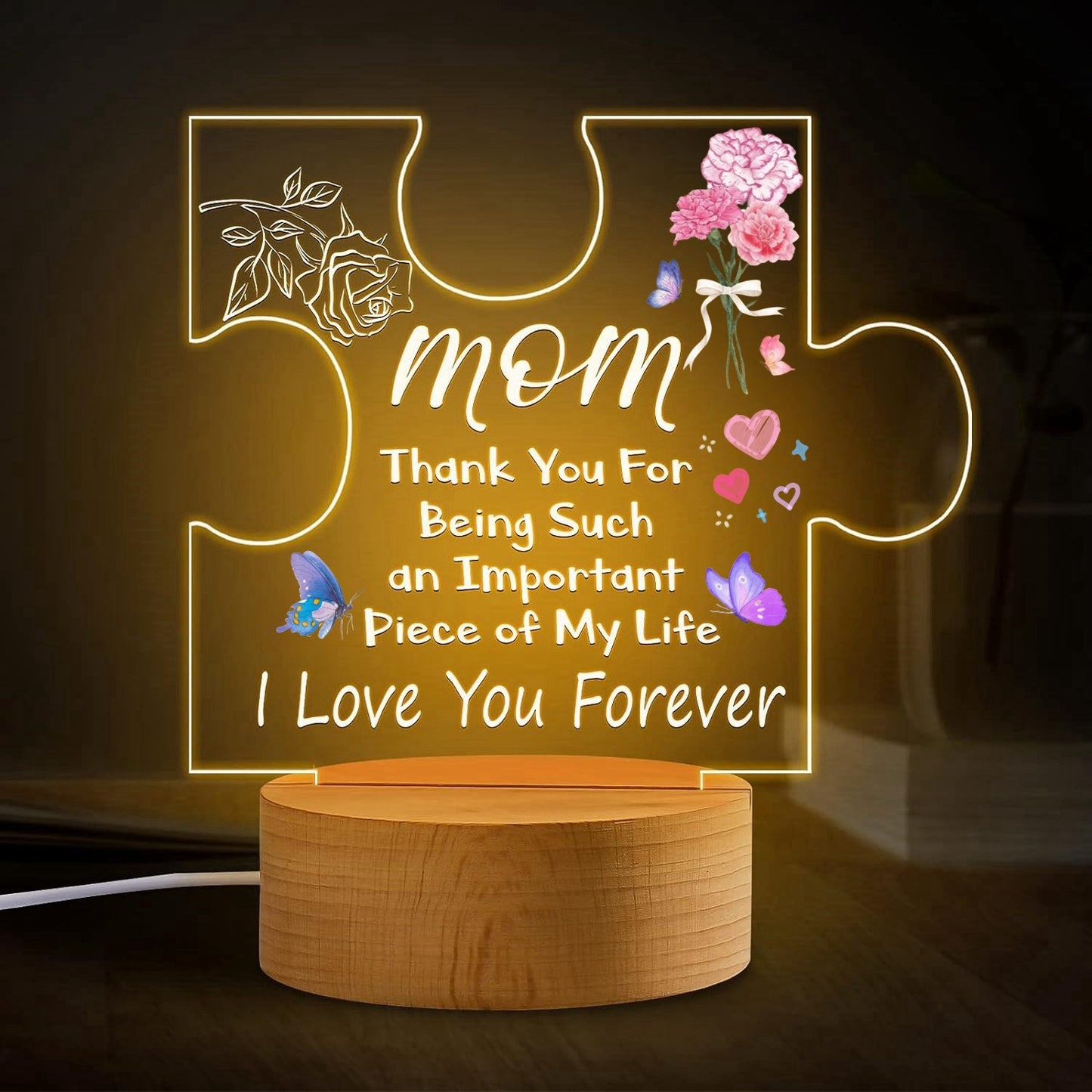 Mother's Day blessing acrylic painted 3D night light