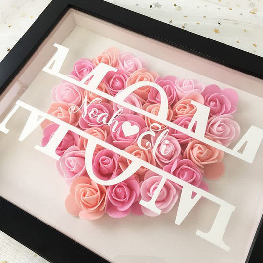 Mother's Day Flower Shadow Box With Name for Mother's Day